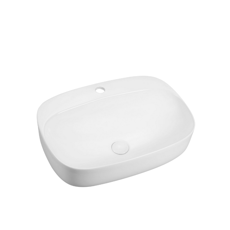 White Rectangle Countertop Basin 590*420*155mm - Ceramic-163A