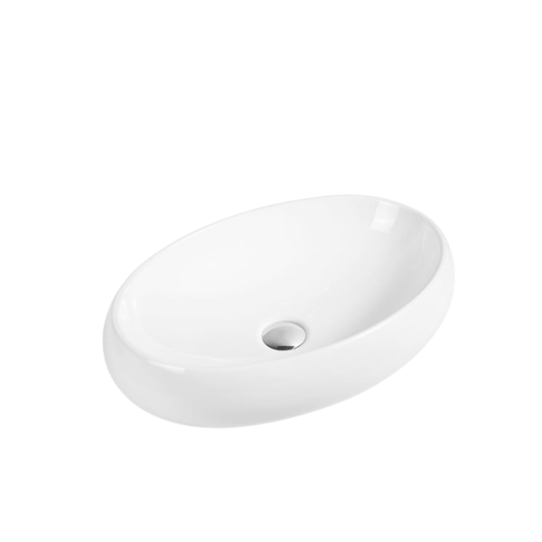 Bathroom Oval Counter Top White Ceramic Basin-201