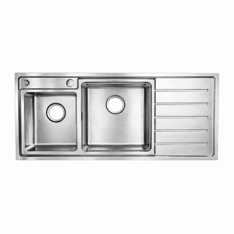 Premium Double Bowl Kitchen Sink 1160x500mm Stainless Steel Js657