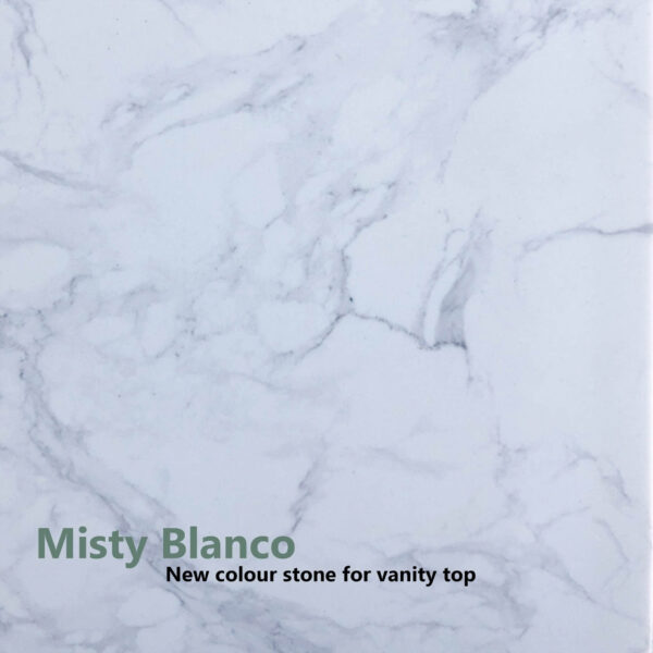 Misty Blanco light marble stone slab sample for vanity countertop with subtle grey veining