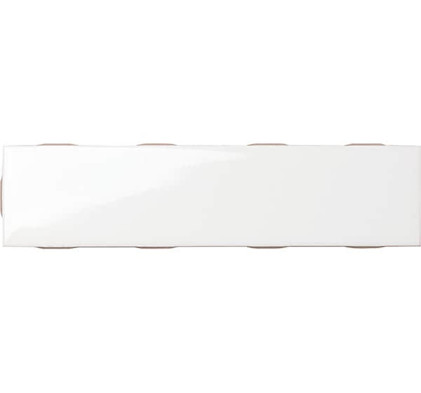 Glossy white kitchen tile with a sleek, modern design.