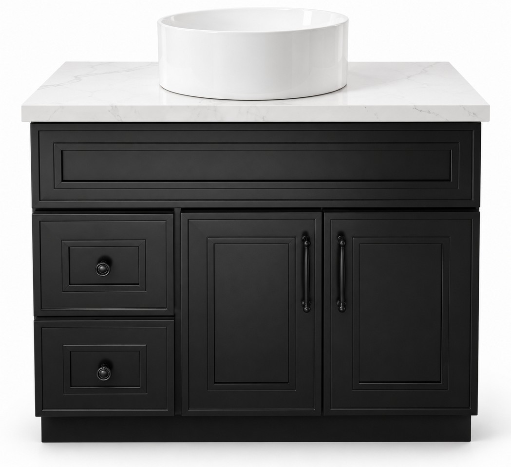 black-freestanding-900mm-listed-undermount-01-simple-product Black Freestanding Vanity 900mm Under Mount Basin – Solid Wood – front product view