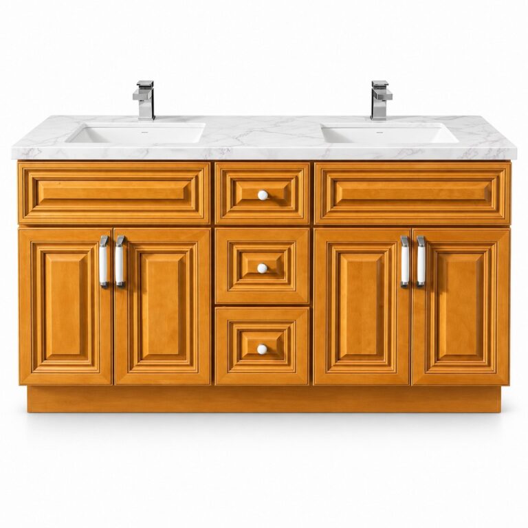 Classic Oak Freestanding Vanity 1500mm – Solid Wood – front view