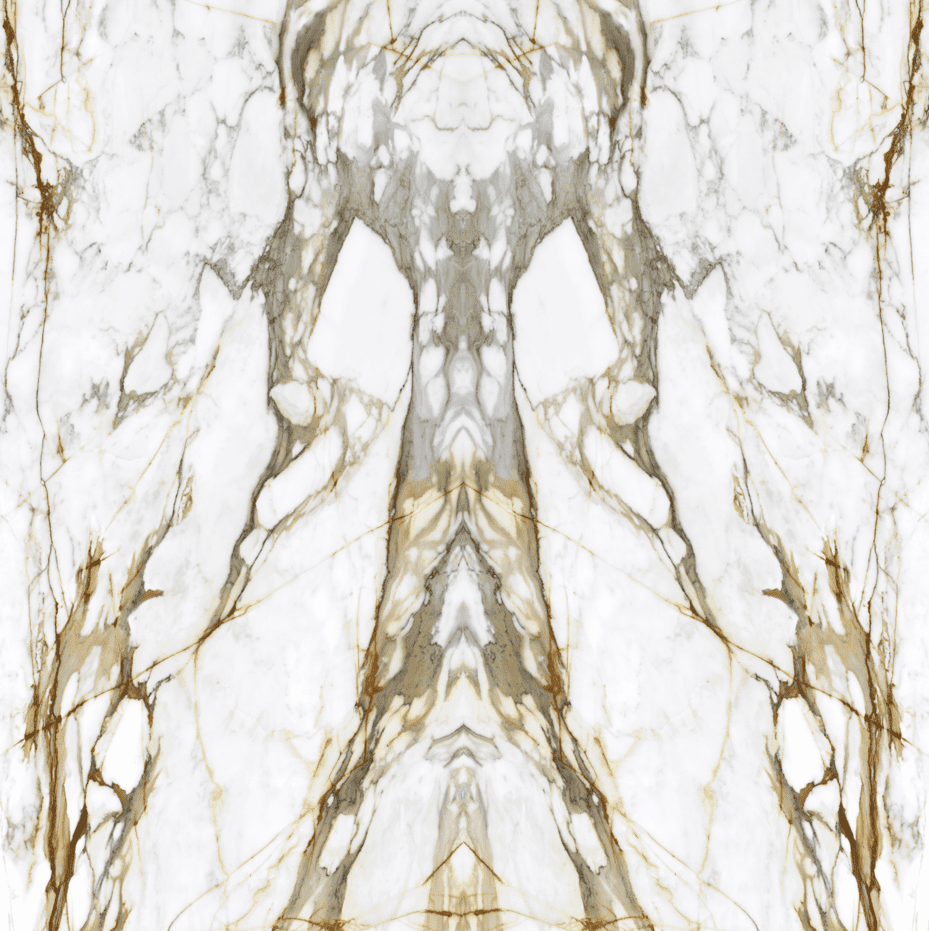 Marble slab with gold and gray veining pattern.