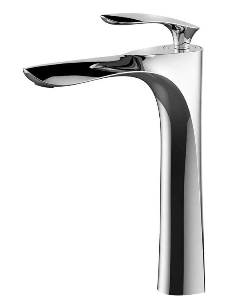 Sleek chrome kitchen faucet with modern design.