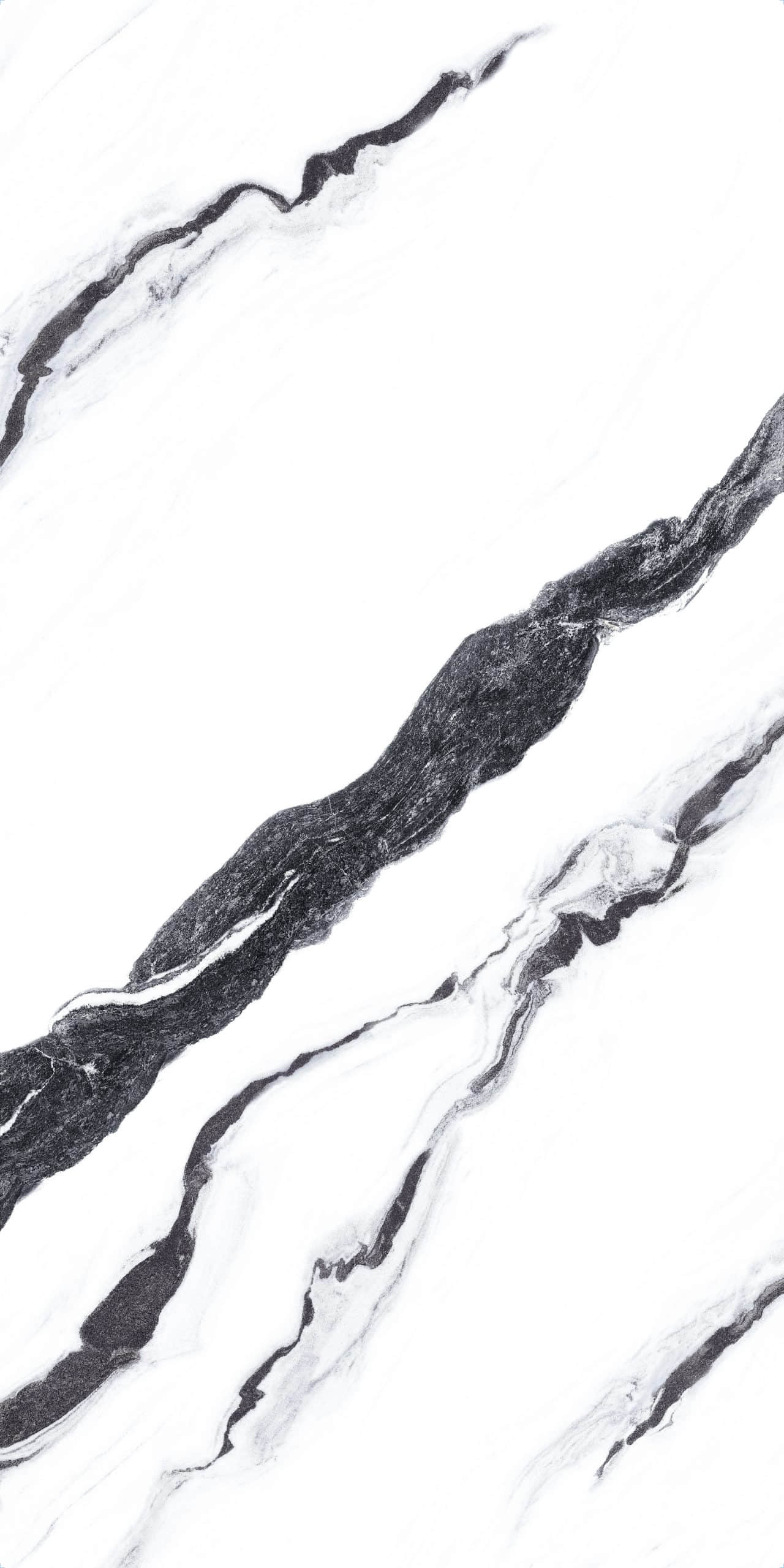 White marble surface with black veining, Panda White design.