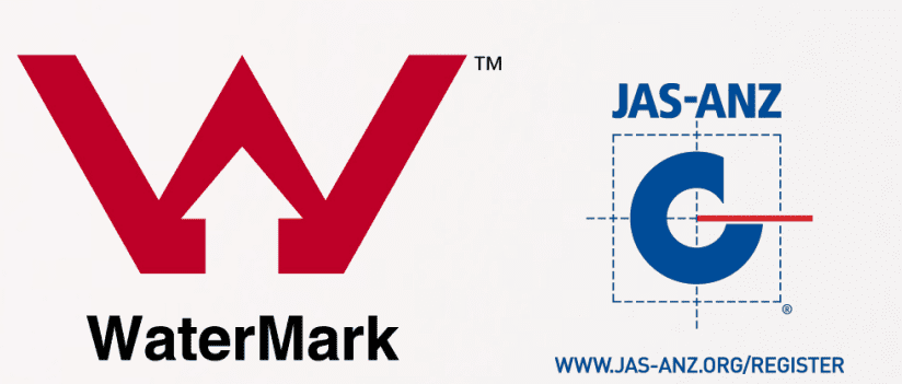 Logo with red "V" and text "Water Mark" on white background.