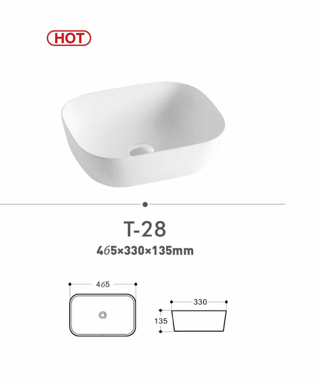 Square Basin ,Countertop Sink